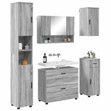 Bathroom Furniture Set with Drawer with Shelf 5 pcs Grey Sonoma 3393079