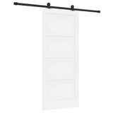 Sliding Door White and Black 86 x 198.5 cm Solid Pine Wood 3333371