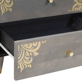 Bedside Cabinet Grey 50 x 33 x 62 cm Solid Mango Wood 4018782