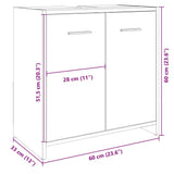 Bathroom Sink Cabinet Sonoma Oak 60x33x60 cm Engineered Wood 849604