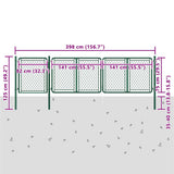 144444 Garden Gate Steel 400x75 cm Green