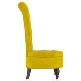 High Back Chair Yellow Velvet Button Design 352469