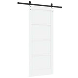 Sliding Door White 83 x 202 cm Solid Pine Wood 3445434