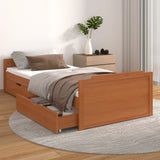 Bed Frame Honey brown Solid pine wood Single Bed Frame 322161