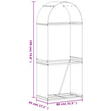 Log Holder Brown 80x45x190 cm Galvanised Steel 364570