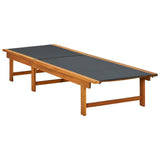 Sun Lounger Light brown Acacia wood Large Multi-Position Backrest 41746