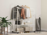 Clothes Rack with Shelf with Wheel White 80 x 53 x 156 cm 42021357