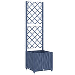Garden Planter with Trellis Blue Grey 40x40x136 cm PP 318249