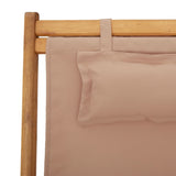 Folding Chair Taupe Solid Wood Eucalyptus and Fabric 366561