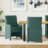 Dining Chairs with Wheels 2 pcs Dark green 58 x 67 x 97 cm 42017868