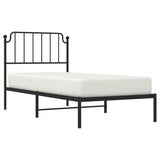 Metal Bed Frame without Mattress with Headboard Black 90x190cm 373879