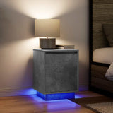 ZNTS Bedside Cabinet with LED Lights Concrete Grey 38x34x50 cm 861271