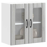 Kitchen Wall Cabinet with Glass Door Lucca Grey Sonoma Engineered Wood 853913