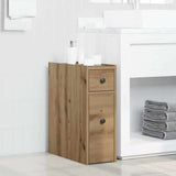 Narrow Bathroom Cupboard with Wheels Artisian Oak Engineered Wood 855294