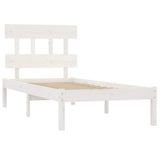 Bed Frame without Mattress White 100x200 cm Solid Wood 3104729