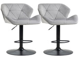 Bar Stools Set Of 2, Luxurious Velvet-Touch Barstools with Metal Frame Footrest Round Base Triangle T3398P378038