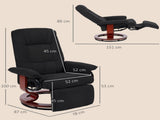 Reclining Swivel Chair, with Footrest - Black T3398P551725