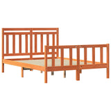 Bed Frame with Headboard 2 pcs Wax Brown 205.5 x 145.5 x 100 cm 3418143