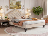Upholstered bed 90*190 with slatted frame and Upholstered bed with height-adjustable WF309562AAB