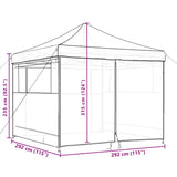 ZNTS Foldable Party Tent Pop-Up with 4 Sidewalls Brown 4004932