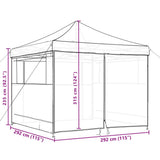 Foldable Party Tent Pop-Up with 4 Sidewalls Beige 4004928