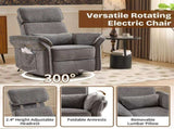 Electric Power Recliner Chair, 300&deg Swivel Rocker, Adjustable Headrest & Foldable Armrests, 330 34867600