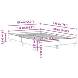Bed Frame No Mattress Concrete Grey 135x190 cm Double Engineered Wood 861069
