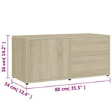 TV Cabinet Sonoma Oak 80x34x36 cm Engineered Wood 801853