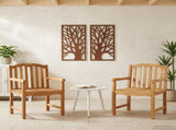Handcarved Rose Chair 2 pcs Natural Solid Teak Wood 42030019