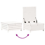 ZNTS 7 Piece Garden Lounge Set White Solid Wood Pine 3250617