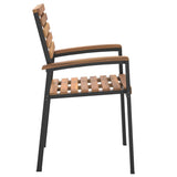 Stackable Garden Chair Set of 4 Brown, Black 362015
