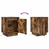 ZNTS Bedside Cabinets with LED Lights 2 pcs Smoked Oak 38x34x50 cm 861274