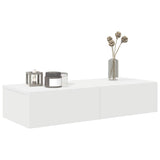Wall Shelf with Drawers White 80x33x17 cm Engineered Wood 859977
