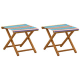 Deck Chair 2 pcs Solid Eucalyptus Wood Multicolour 42024895