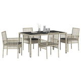 Garden Dining Set 5 pcs Light grey Poly rattan 3334897