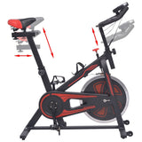 Exercise Training Bike with Pulse Sensors Black and Red 91190