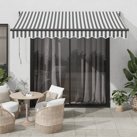 ZNTS Retractable Awning Anthracite and White 3x2.5 m Fabric&Aluminium 3216118