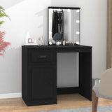 Dressing Table with LED Black 90x50x132.5 cm Engineered Wood 816769