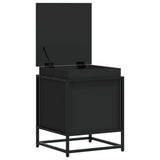 Storage Box with Lid Black 40x40x51.5 cm Engineered Wood 848789