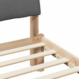 Bed frame Brown and dark grey 135 x 190 cm Solid pine wood 878760