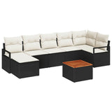 Garden Sofa Set with Cushion 8 pcs Black Poly Rattan 3347733