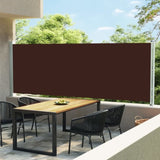 ZNTS Patio Retractable Side Awning 160x600 cm Brown 317963