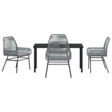 Garden Dining Set with Cushion 5 pcs Grey Poly Rattan 3380885