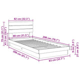 Bed Frame with Headboard without Mattress 80x200 cm Solid Wood Oak 3324140