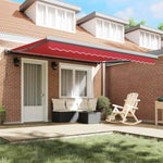 Retractable Awning Manual Red 400 x 300 cm Fabric, Metal 3330700
