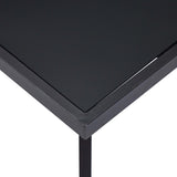 ZNTS Dining Table Black 120x60x75 cm Tempered Glass 281872