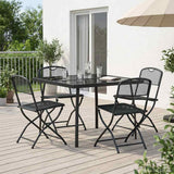 Outdoor Furniture Set Folding 5 pcs Anthracite Iron and Steel 3422895