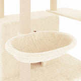 Cat Tree with Sisal Scratching Posts Cream 166 cm 171723