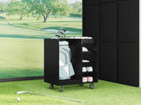 Golf Cabinet with Wheel Plain Black Oak 65 x 45 x 98 cm 899448