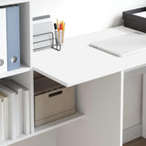 Desk with Shelf White 131.5 x 50 x 106.5 cm Engineered Wood 869298